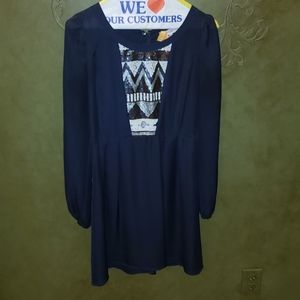 XS Navy Altar'd State Sequin Dress